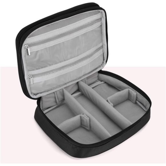 Travel Jewelry Organizer Case, Storage Bag Holder for Jewelery, Black - Picture 6 of 7